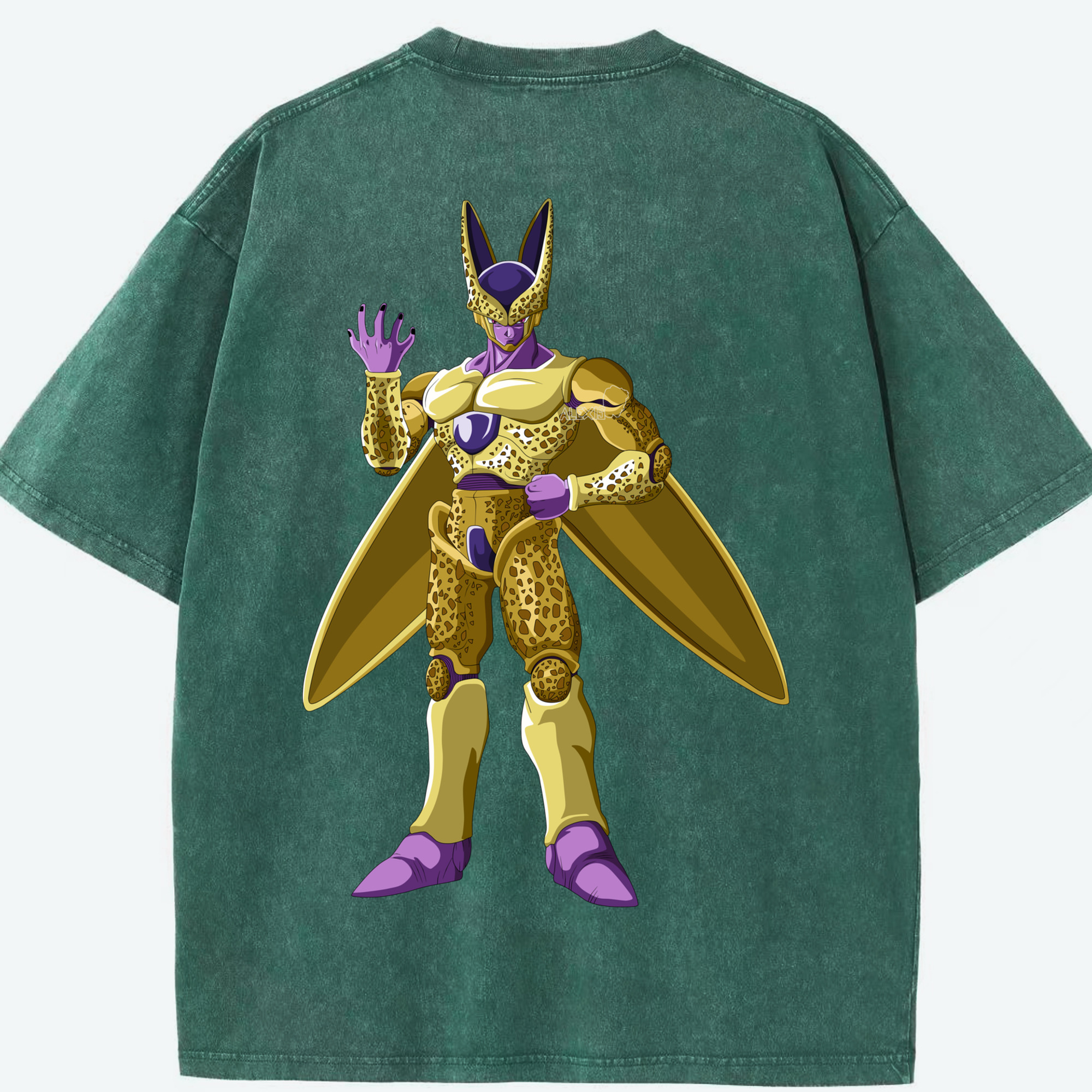 （画像用） ドラゴンボール セル DRAGON BALL Cell 綿100% ヴィンテージ風 半袖Tシャツ（背面プリント）
